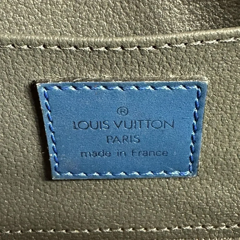 Louis Vuitton Epi Clutch Bag Womens Small Blue Leather France Cosmetic Pouch